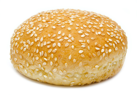 burger bread isolated on white backgroundの写真素材