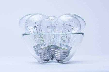 lamps stand upright glass cup on whiteの写真素材