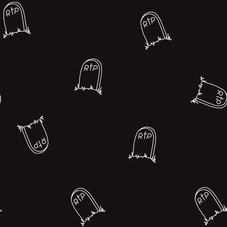 Vector seamless wallpaper with spooky halloween printのイラスト素材