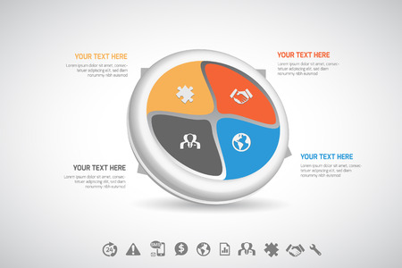 Business Infographics circle origami style Vector illustration. can be used for workflow layout, banner, diagram, number options, step up options, web design.のイラスト素材