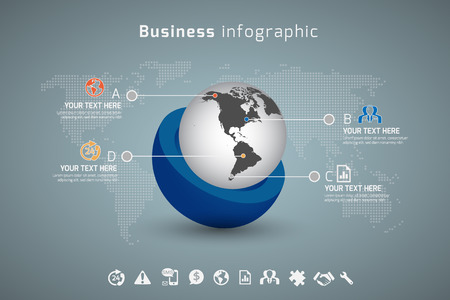 Wolrd business infographic. concept vector illustrationのイラスト素材