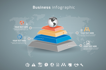 World step business infographic. concept vector illustrationのイラスト素材