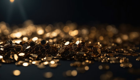 Gold nugget grains background. Many gold. Generative AIの素材