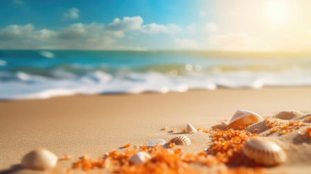 Perfect tropical beach landscape. Vacation holidays background. Generative AIの素材