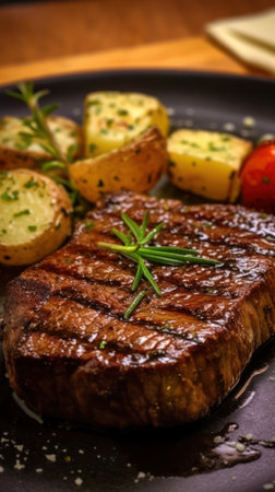 Beef steak is grille. Generative AIの素材