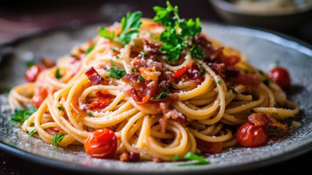 Italian spaghetti pasta. Generative AIの素材