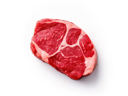 Raw beef fillet on white background photo. Generative AIの素材
