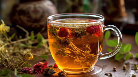 Cup of hot tea. Generative AIの素材