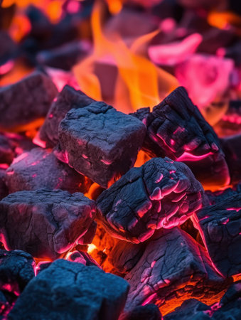 Burning coals from a fire abstract background. Generative aiの素材