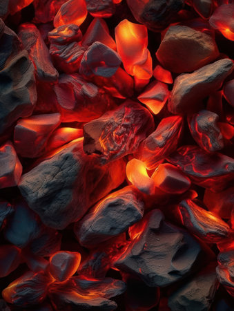 Burning coals from a fire abstract background. Generative aiの素材