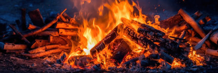 Burning coals from a fire abstract background. Generative aiの素材