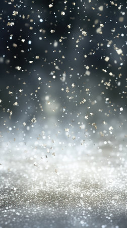 Glitter background in pastel delicate silver and white tones de-focused. Generative AIの素材
