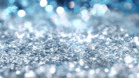 Glitter background in pastel delicate silver and white tones de-focused. Generative AIの素材
