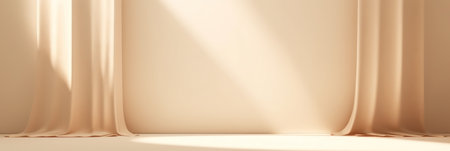 Abstract beige studio background for product presentation. Generative AIの素材