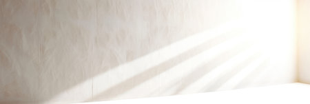 Light sunny wall with sunbeams bright clean soft focus shadows. Generative AIの素材