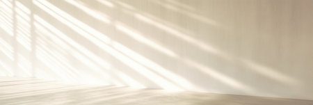 Light sunny wall with sunbeams bright clean soft focus shadows. Generative AIの素材