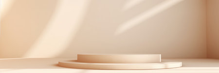 Abstract beige studio background for product presentation. Generative AIの素材
