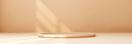 Abstract beige studio background for product presentation. Generative AIの素材