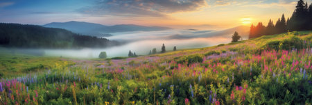 Mountain landscape. Generative AIの素材