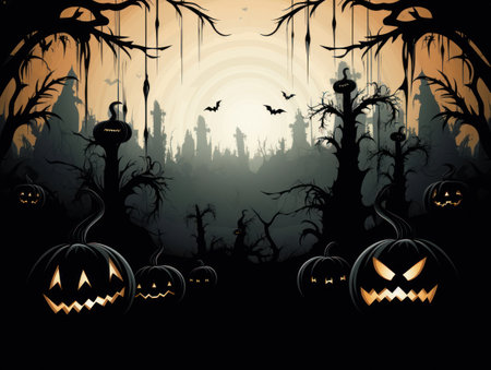 Halloween, the spookiest day of the year. Halloween background.の素材