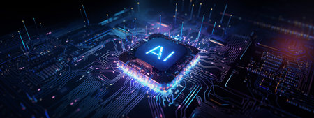 AI, Artificial Intelligence concept,conceptual image. Business, modern technology, internet and networking conceptの素材