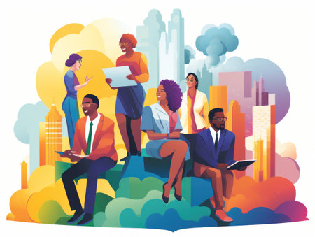 Diversity and inclusion poster. Diversity, equity and inclusion concept. Generative AIの素材