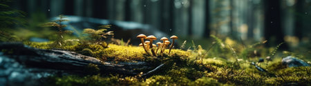 Beautiful forest landscape. Generative AIの素材
