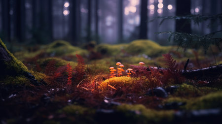 Beautiful forest landscape. Generative AIの素材