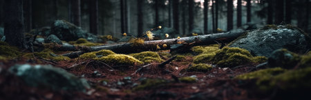 Beautiful forest landscape. Generative AIの素材