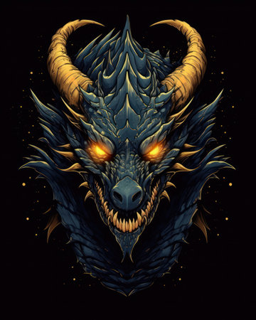 Dragon. Horror illustration. Print for T-shirts.の素材