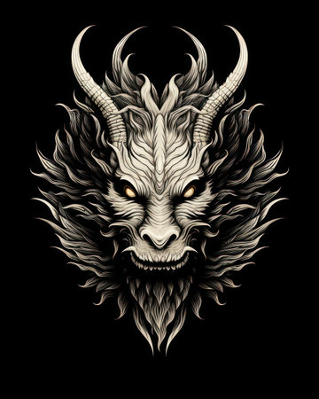 Dragon. Horror illustration. Print for T-shirts.の素材