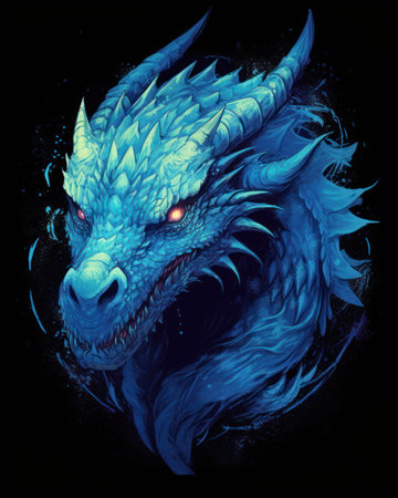 Dragon. Horror illustration. Print for T-shirts.の素材