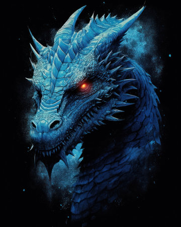 Dragon. Horror illustration. Print for T-shirts.の素材