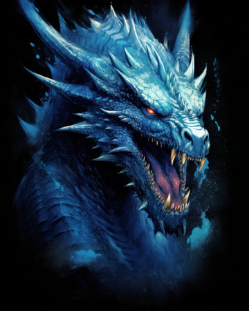 Dragon. Horror illustration. Print for T-shirts.の素材