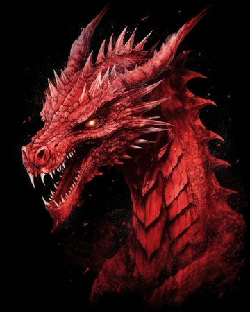 Dragon. Horror illustration. Print for T-shirts.の素材