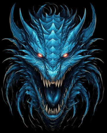 Dragon. Horror illustration. Print for T-shirts.の素材