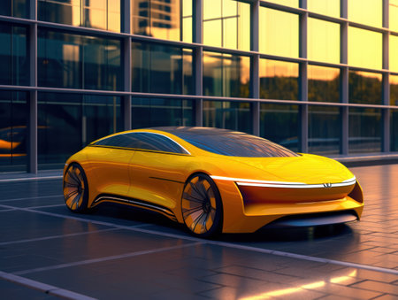 Vehicle of the future. Mini mobility, electric transport. Automotive innovation, technology conceptの素材