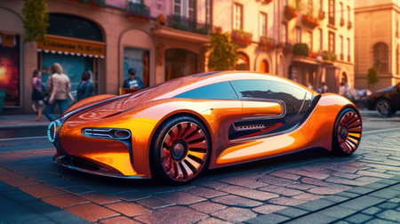 Vehicle of the future. Mini mobility, electric transport. Automotive innovation, technology conceptの素材