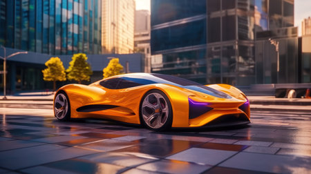 Vehicle of the future. Mini mobility, electric transport. Automotive innovation, technology conceptの素材