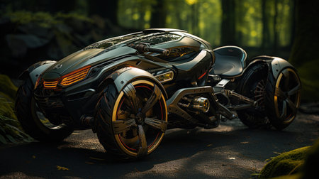 Vehicle of the future. Mini mobility, electric transport. Automotive innovation, technology conceptの素材