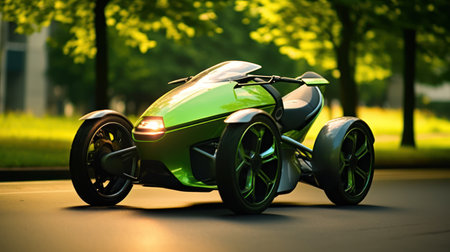 Vehicle of the future. Mini mobility, electric transport. Automotive innovation, technology conceptの素材