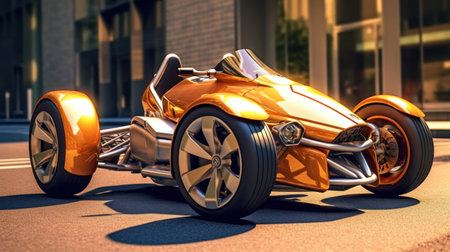 Vehicle of the future. Mini mobility, electric transport. Automotive innovation, technology conceptの素材