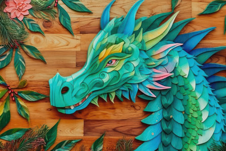 Green dragon. Chinese new year of dragon 2024の素材