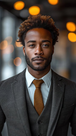Portrait of handsome confident afro american man. Best candidate of jobの素材