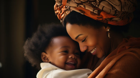 Mother's day. Love of a mother and baby. Family conceptの素材