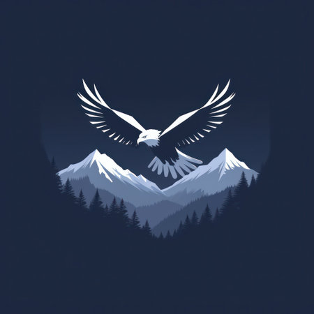 Bird Eagle. Logo illustration of a Eagle. Eagle emblem, icon, logotype,decal, print.の素材