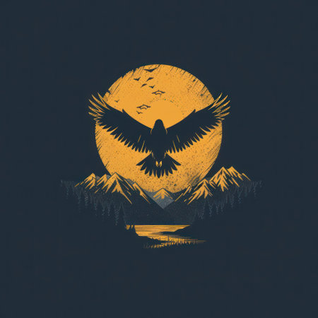 Bird Eagle. Logo illustration of a Eagle. Eagle emblem, icon, logotype,decal, print.の素材