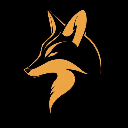 Animal Fox. Logo illustration of a Fox. Fox emblem, icon, logotype,decal, print.の素材