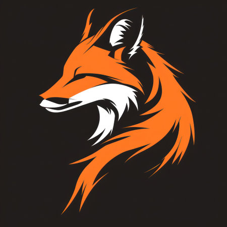 Animal Fox. Logo illustration of a Fox. Fox emblem, icon, logotype,decal, print.の素材