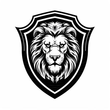 Animal Lion. Logo illustration of a Lion. Lion emblem, icon, logotype,decal, print.の素材